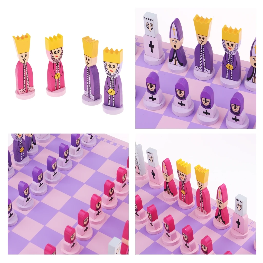 2 комплекта Playset Универсальный Стандартный деревянная шахматная доска игровой