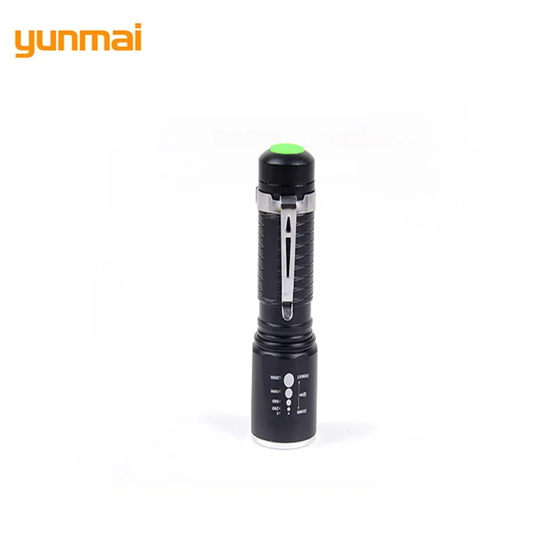 Мини ффонарь со светодиодным зумом регулируемый водонепроницаемый фонарик с