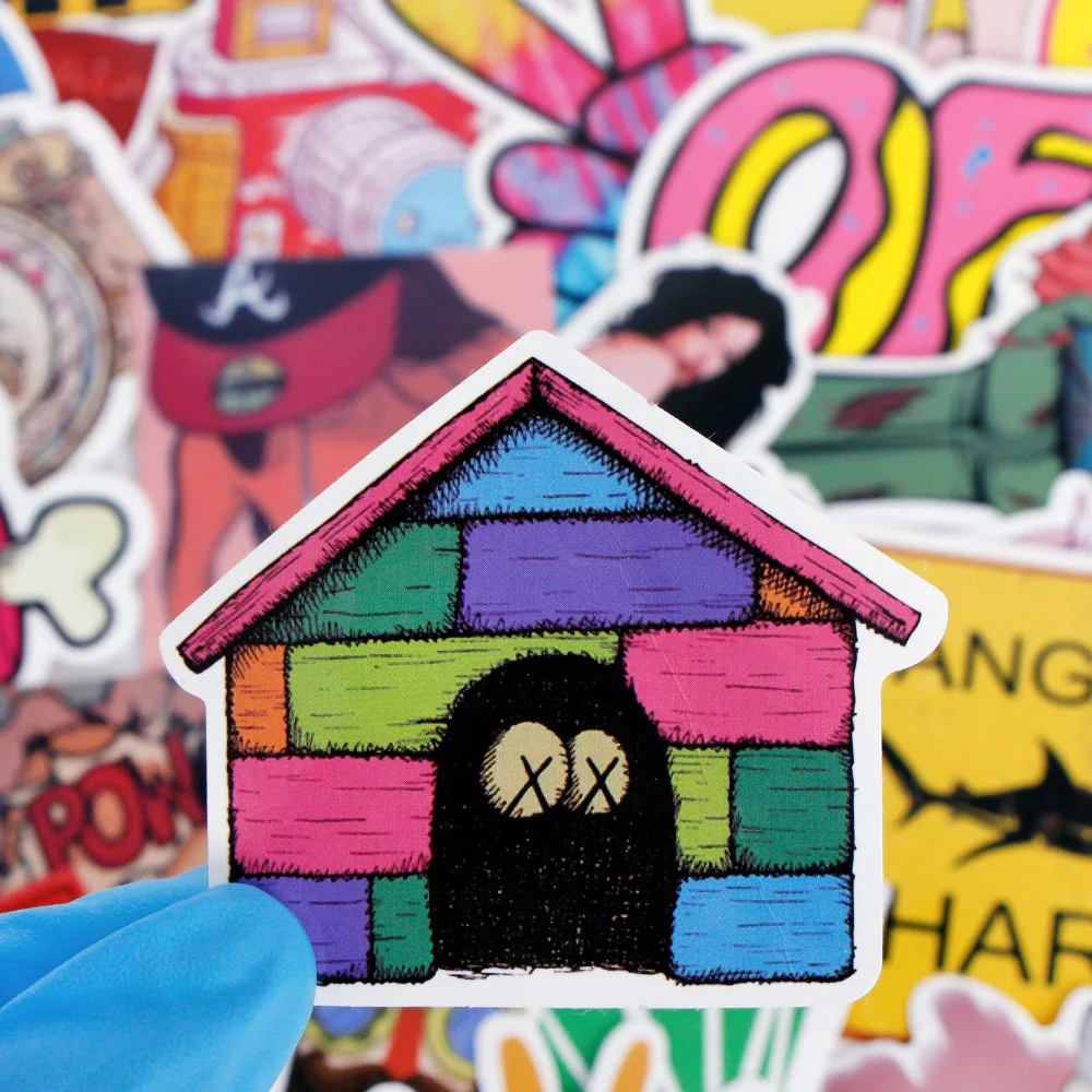 100 наклеек различных для ноутбука, багажа, скейтборда, велосипеда, телефона, мотоцикла, декора дома, граффити, водонепроницаемых.