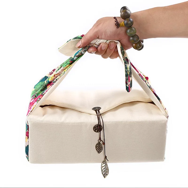 

Vintage Printing Storage Bag Japanese Style Hand Bags Portable Travel Kung Fu Tea Set Storage Kit Teapot Teacup Tray Accessories