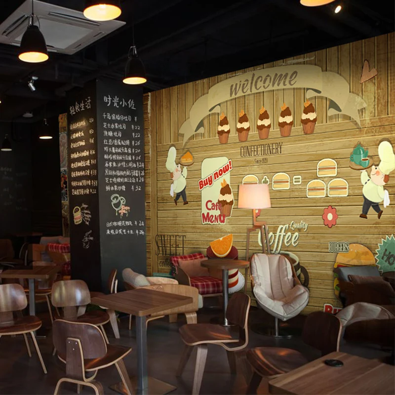 

Фото обои мультфильм ретро обои ностальгия Patisserie пекарня чай магазин ресторанов обои для кафе