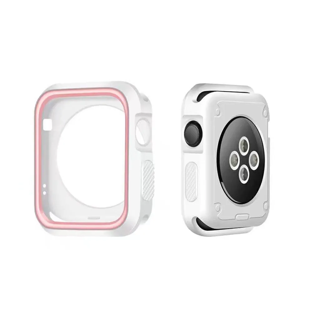 Двойной Мягкий силиконовый чехол DAHASE для Apple Watch с полной защитой iWatch серии 1 2 3 42