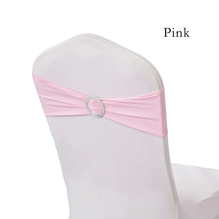 100 шт./лот пояс для стула из лайкры с пряжкой эластичные Галстуки свадьбы декор