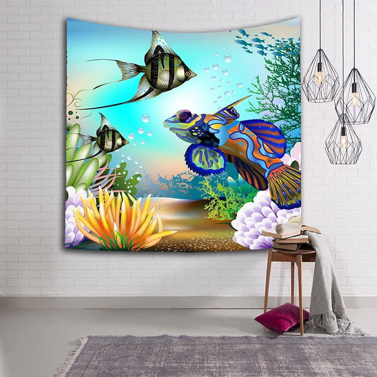 

CAMMITEVER Turtles Dolphin Blue Sea Animals Fish Tapestry Wall Hanging Throw Home Decor for Living Room Bedroom Dorm Deccor