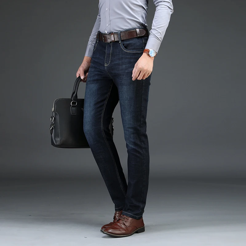 2019 New Brand Men's Casual Jeans Elasticity Cotton Fabric Slim Regular Fit | Мужская одежда