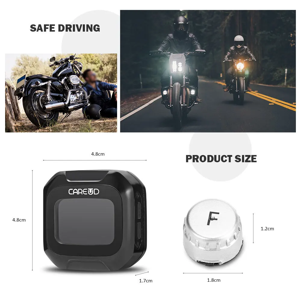 CAREUD M3 WI Real time Car Motorcycle Tire Pressure Monitoring System Temperature Abnormal Alarming LCD Display TPMS|tyre pressure monitoring