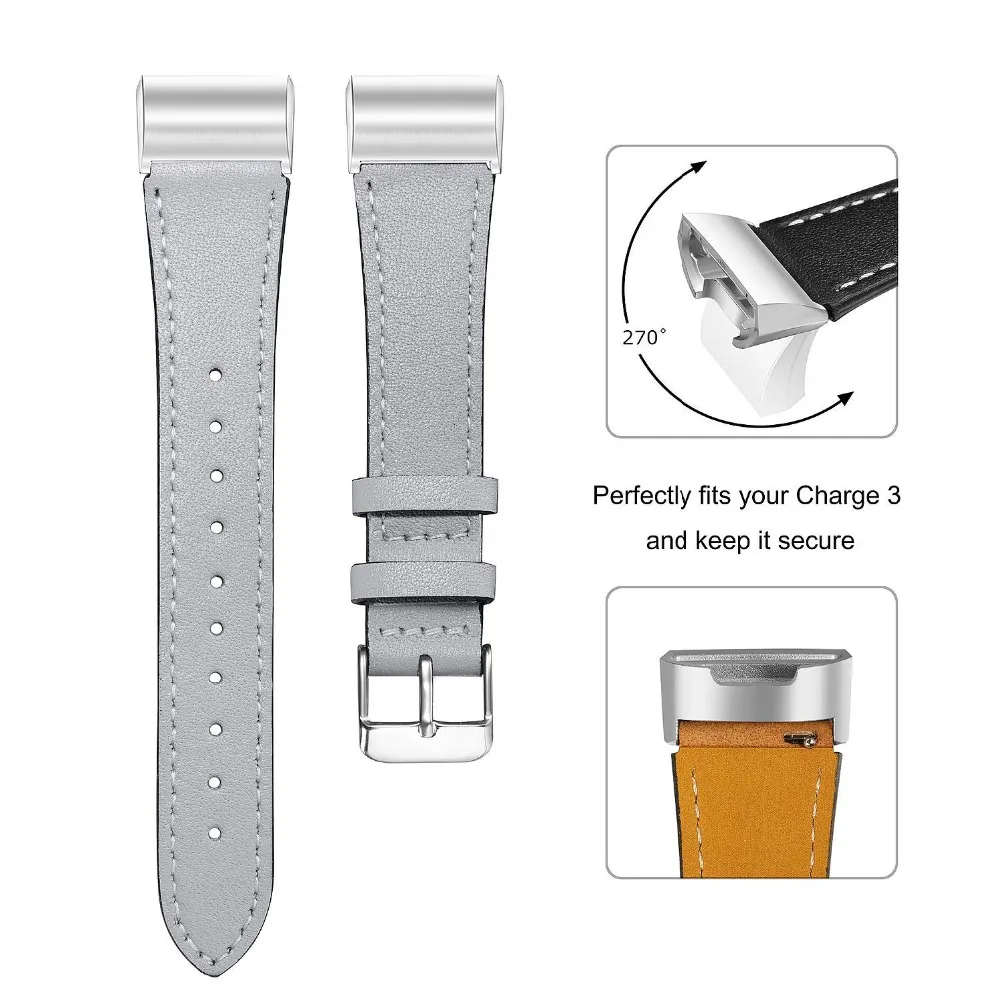 Genuine Original Leather watchband strap For Fitbit Charge 3 smart watch Replacement Fashion luxury Wristband bracelet straps | Наручные
