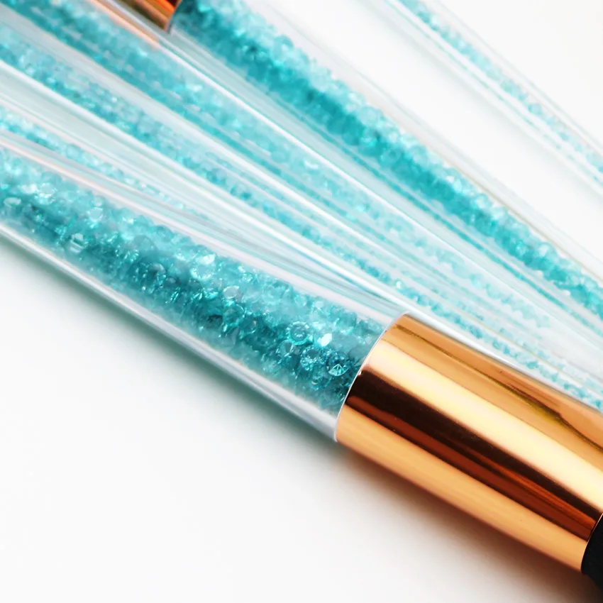 7 шт. набор кистей для макияжа со стразами и кристаллами алмазные