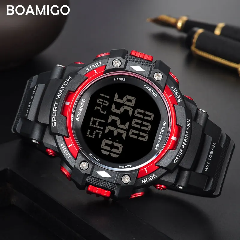 BOAMIGO аналоговые цифровые пластиковые мужские часы LED световая стойка наручные