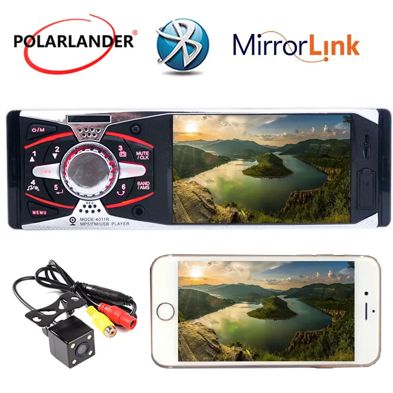MP3/MP5/FM +Camera Car Radio Head Unit In-Dash USB SD AUX 4.1&quotTFT HD Rearview 1Din 12V Stereo Mirror Link for Andriod | Автомобили и