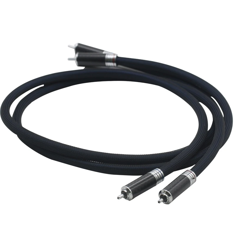 Пара 5N OCC посеребренный медный аудио Hifi межсоединительный кабель с родиевым
