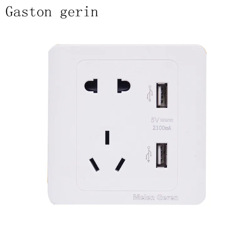Розетка с 5 отверстиями 2 1 А двойная USB розетка зарядное устройство AC/DC адаптер
