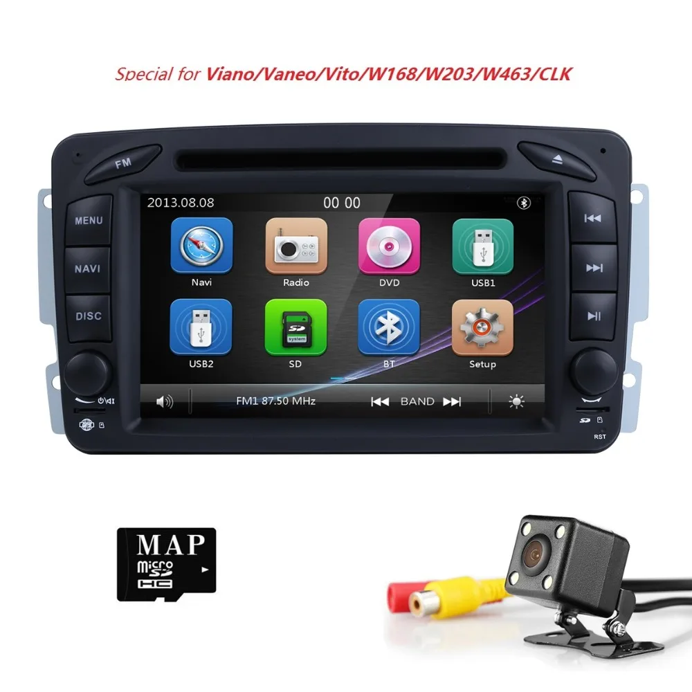 2 DIN Авторадио автомобильный dvd плеер головное устройство для Mercedes Benz Vito w639 CLK C 209W203