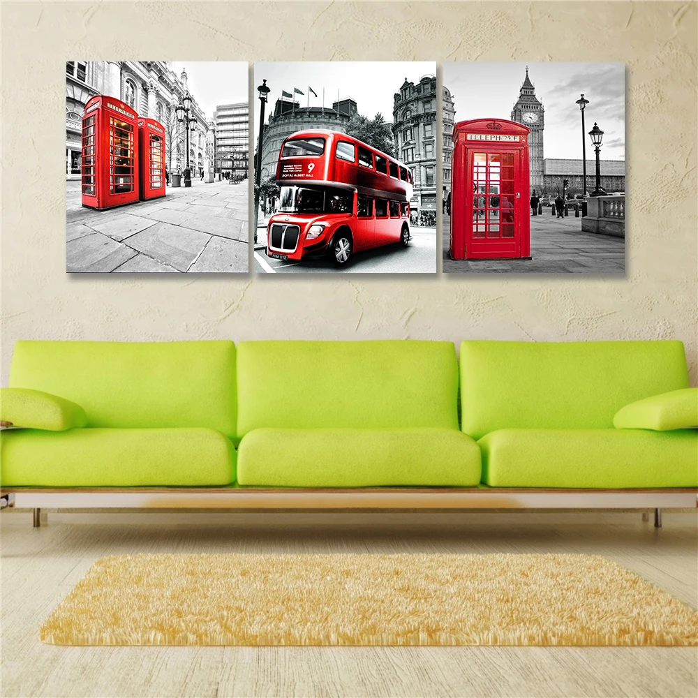 3 шт. Настенная картина Биг Бен Лондон|print on canvas|canvas painting3 piece |