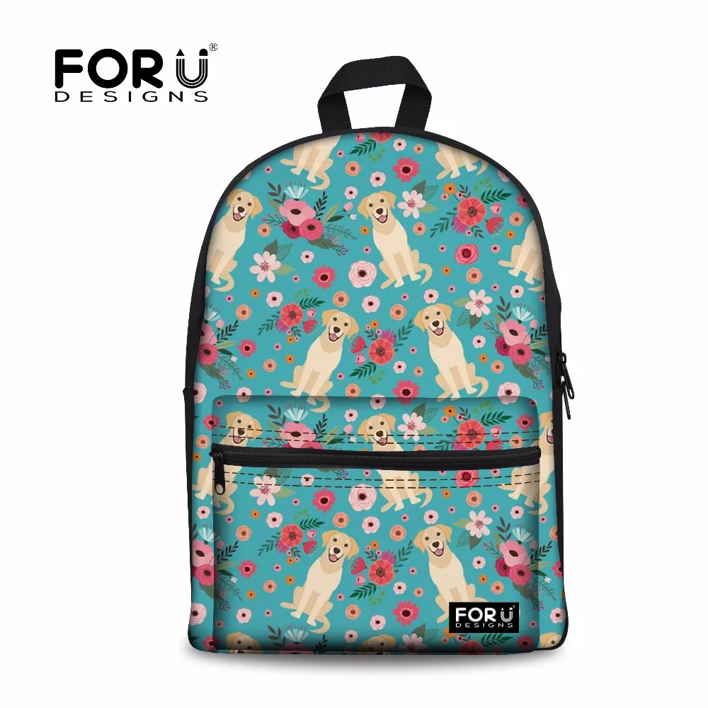 FORUDESIGNS/Школьный рюкзак для девочек подростков с принтом золотого ретривера