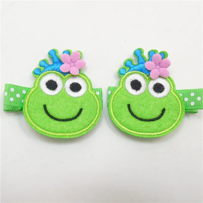 10 парт/лот вышивка мультяшная лягушка женская с розовым цветком милый Dot Koala