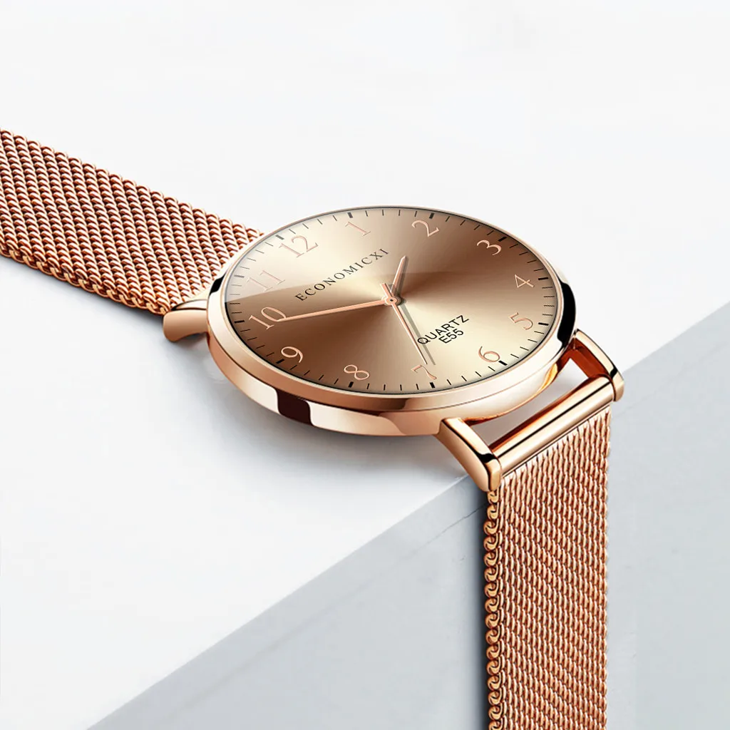 

Luxury Rose Gold Women Watches Mesh Strap Female Wristwatch Bayan Kol Saati Clock Dress Quartz Watches montre femme A5