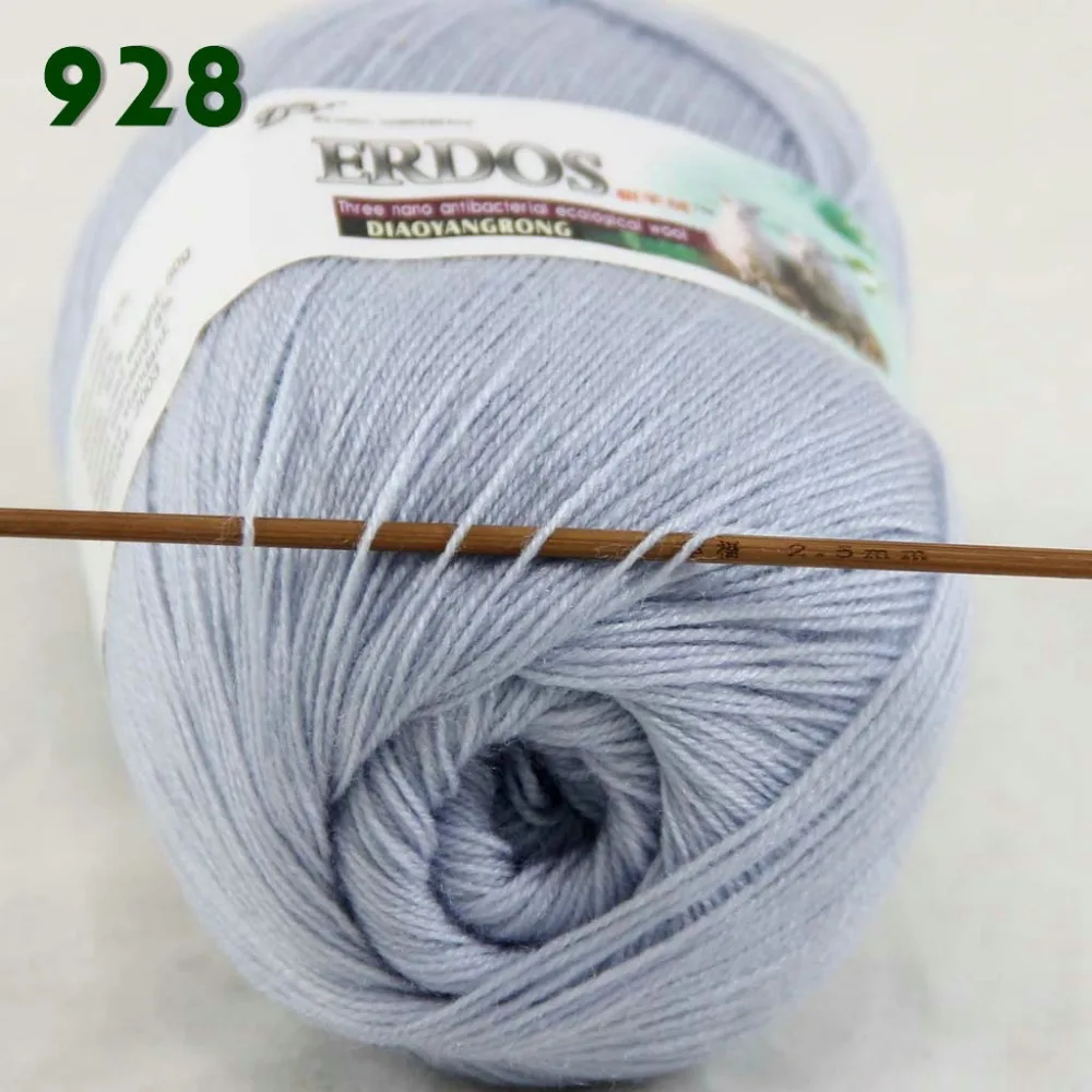 Lot of 6 Skeins Fine Lace Soft Wool Acrylic Cashmere Yarn Knitting Light Silver 928 | Дом и сад