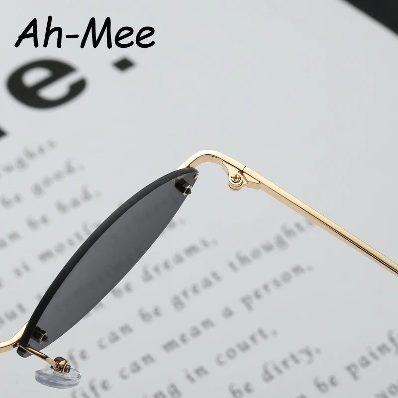 

Small Oval Sunglasses Men Women Retro Metal Frame Vintage Rimless Brand Designer Tiny Round Female Shades Sun Glasses UV400