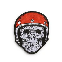 promotional gifts giveaway custom patches embroidered logo baseball cap skull embroidery sew on iron on applique