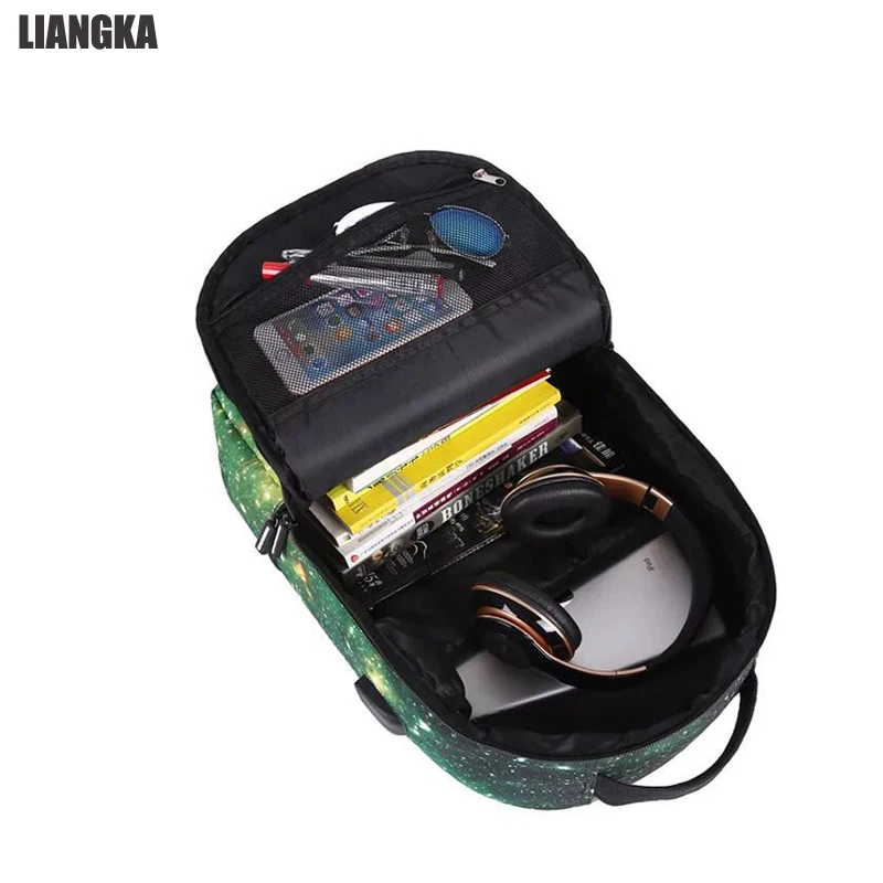 LIANGKA для мужчин и женщин модный рюкзак дорожная сумка с двойным USB зарядным