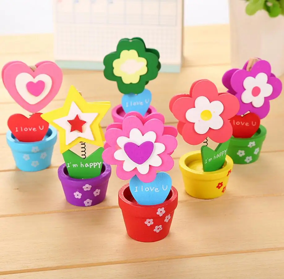 

20pcs Multicolors Wood Wooden Flowers Name Number Message Card Table Place Holder For Wedding Party Home Office Decoration
