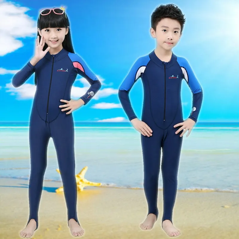Детский Гидрокостюм для мальчиков и девочек плавательный костюм подводного