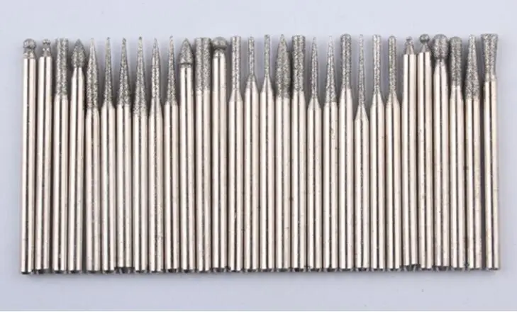 Быстрая доставка 30 шт. алмазные боры бура установлен бит DREMEL 3 мм полу-хвостовик