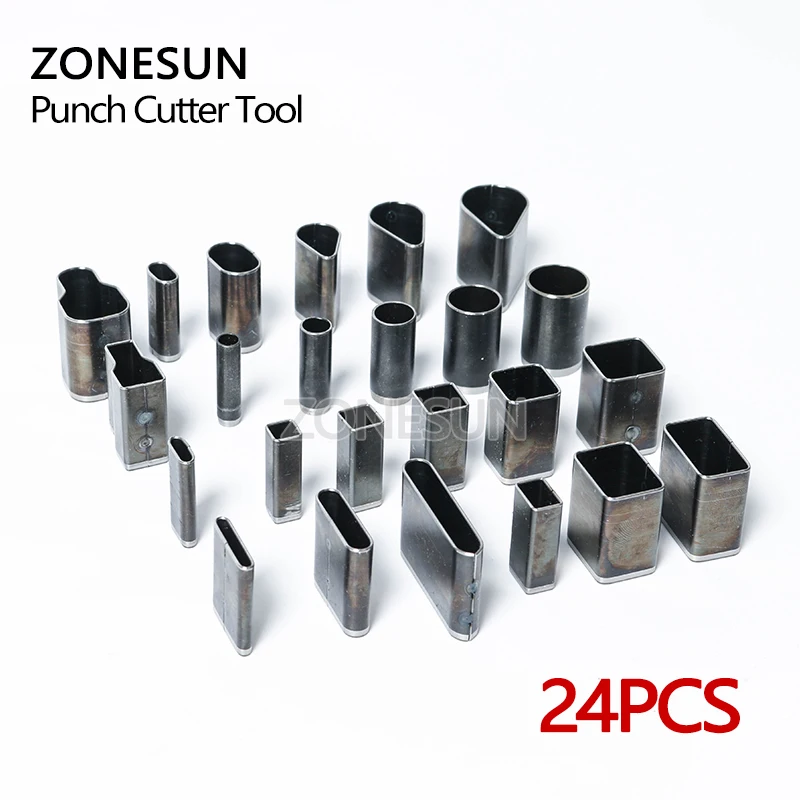 ZONESUN 52 шт. Высокоуглеродистая сталь перфоратор с круглым отверстием сделай сам