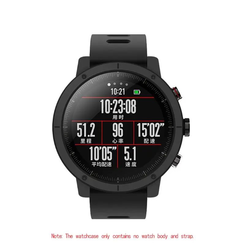 7 цветов корпус защитный чехол для Huami Amazfit Stratos 2 Смарт Браслет аксессуары - Цвет: 4NB700671-BK