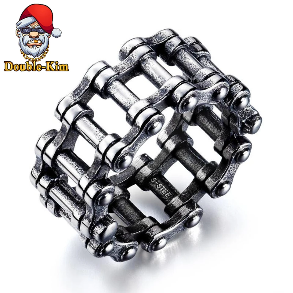 

Classic Bicycle Chain Ring Titanium Stainless Steel Material Rings Hip-Hop RAP Street Culture Fashion Trendy Man Jewelry