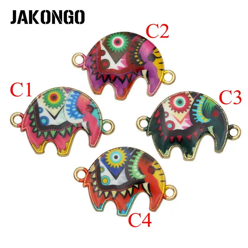 JAKONGO золотистый цвет Эмаль Красочный Слон соединитель для изготовления