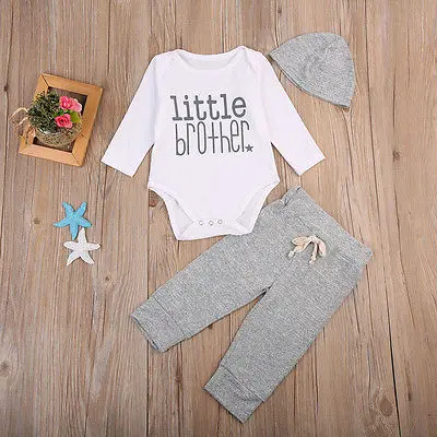 Комплект из 3 предметов для маленьких мальчиков хлопковый комбинезон