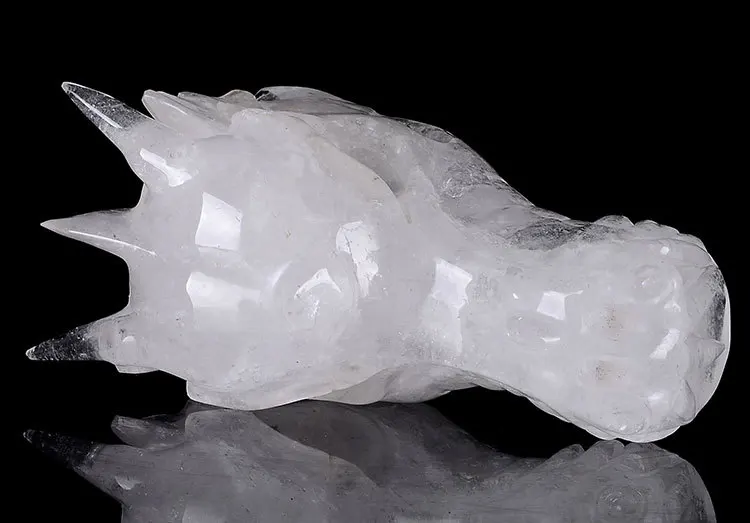 

xd j00546 Clear Quartz Crystal Carved Crystal Dragon Skull Healing Reiki