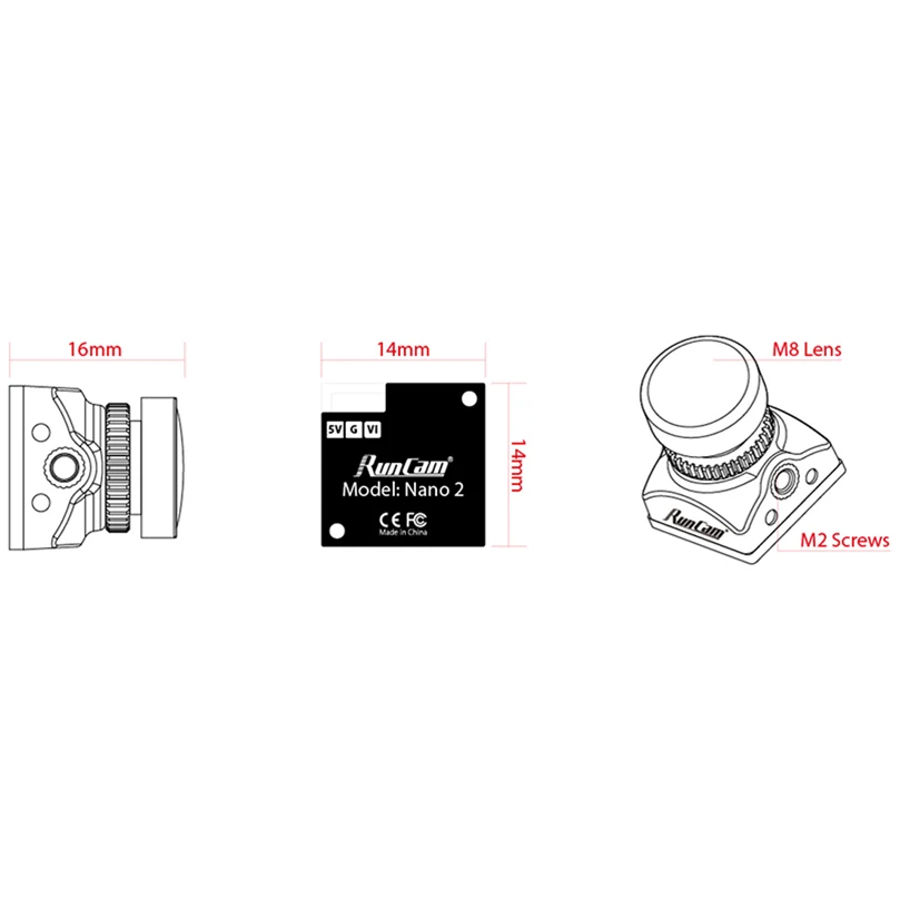 

RunCam Nano2 Ultra Micro Camera Swift Mini 1/3 700TVL CMOS 2.1mm/1.8mm FPV Camera NTSC / PAL for RC Racing Drone DIY Quadcopter