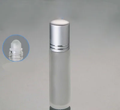 10ml frosted glass roll ball bottle with silver cap for eye cream ,perfume essentical oil deodorant Cosmetic Packaging glass