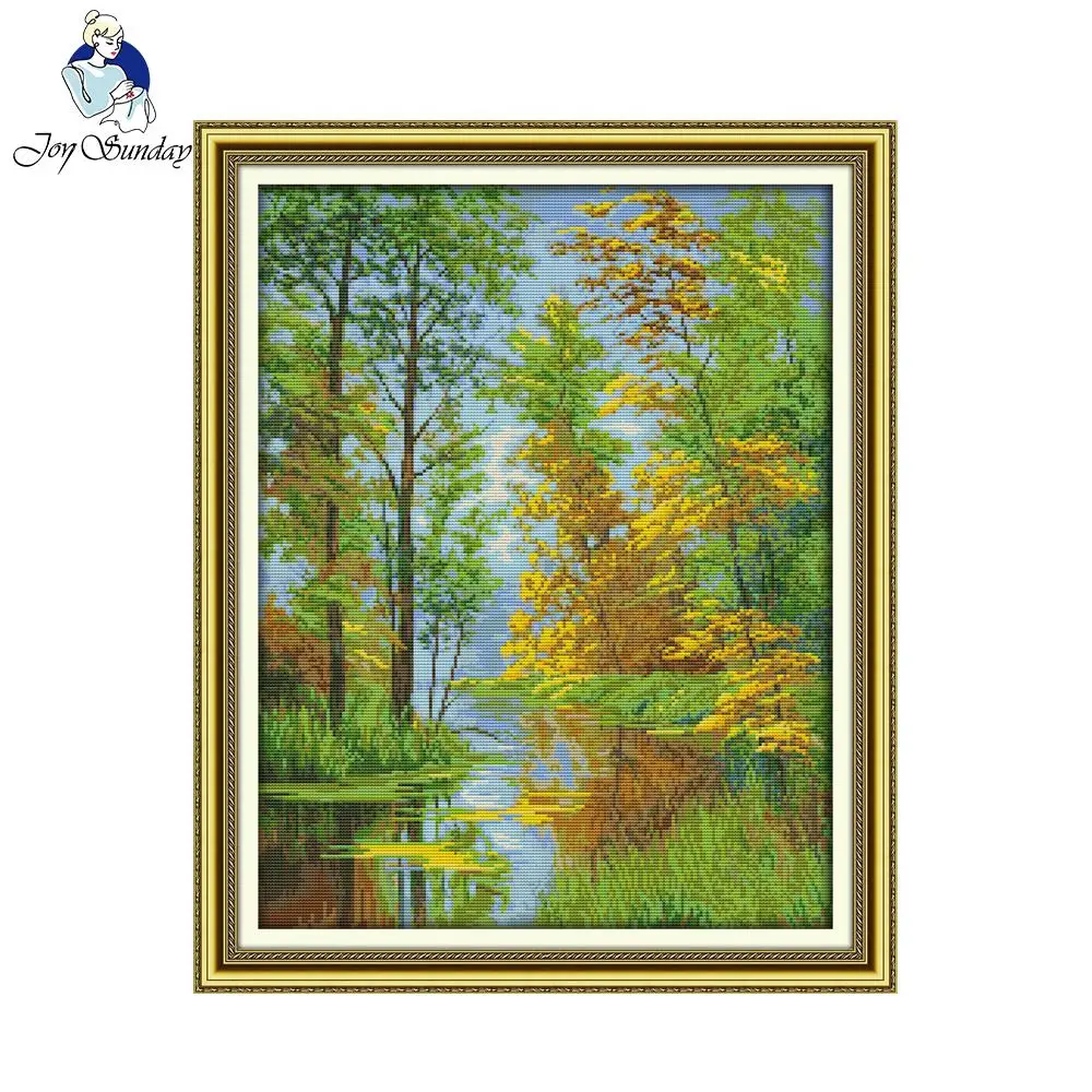 

Joy Sunday Embroidery Floss Wall Decoration Needlepiont Pattern Cross Stitch Needlework Set 11CT Printed Cross Stitch Reflection