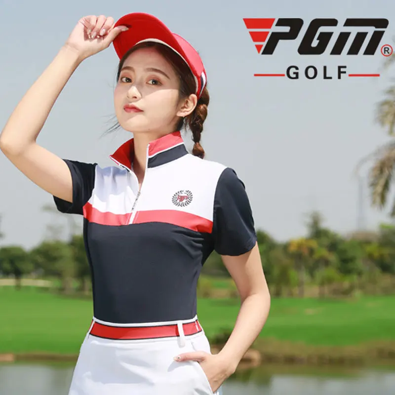 Pgm Golf рубашка женская летняя футболка с коротким рукавом для девочек Гольф одежда