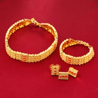 24k gold color ethiopian chokers necklace earrings ring bracelet eritrea habesha wedding set