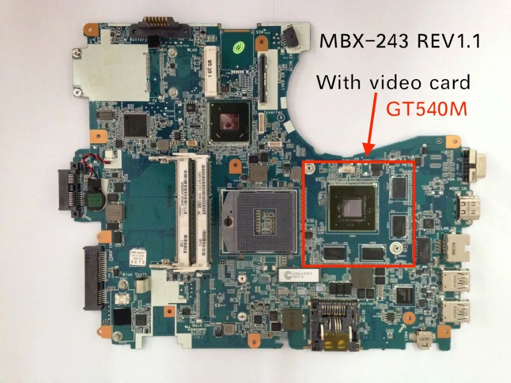 Бесплатная доставка материнская плата V081 MBX 243 REV: 1 для ноутбука SONY VPC F2 VPCF23 VPCF23JFX