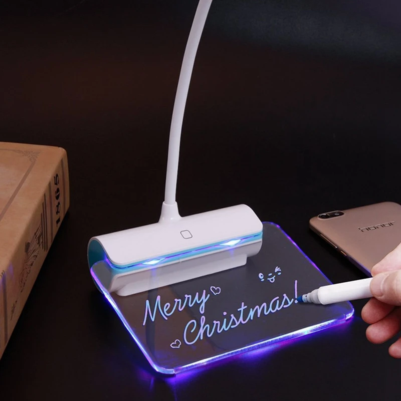 Креативный светодиодный стол с доской для сообщений Портативная USB лампа защиты