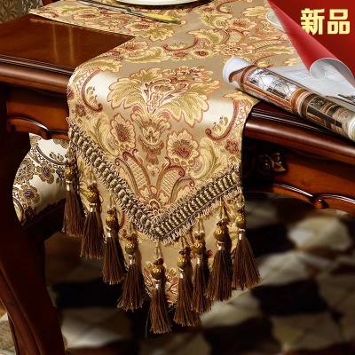 Luxury Blue Silk Jacquard Table Runner Placemat High Quality Jacquard Tablecloth Table Flag Table Kitchen High-grade Supplies S - Цвет: Цвет: желтый