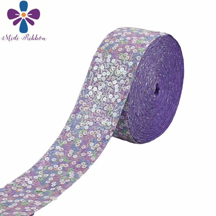3"75mm Shiny Cutting Sequin Ribbon Colorful Aqua Pink Purple DIY Wedding Party Decor Hair Bowknows Making 25yards/roll