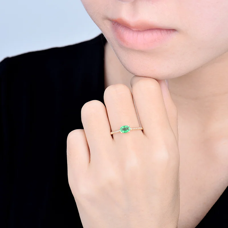 Emerald Ring Кольца размеры Foe для женщин Настоящее 14 К золото натуральный изумруд Рубин сапфировое кольцо из драгоценных камней дешевая цена для девочек-подростков ювелирные изделия подарок - Цвет камня: Emerald Ring