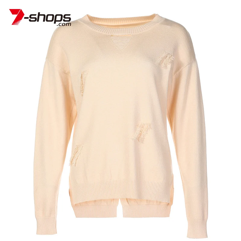 AECU Knitted Pullovers O-neck Sweaters Women Casual Hip Hop Hole Sweater Long Sleeve Femme Pull High Elasticity Lady Jumper | Женская