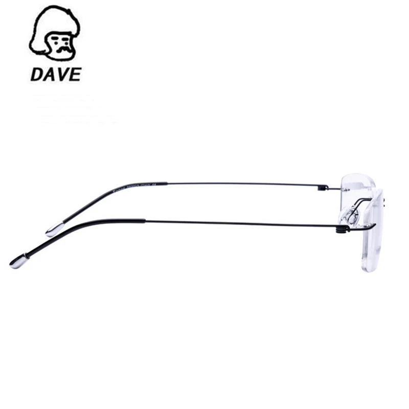 DAVE, титановые очки без оправы для близорукости, квадратные очки с памятью, оптическая оправа для очков, очки для мужчин и женщин, фирменный дизайн