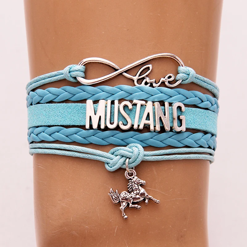Браслет Infinity Love Mustang Horse кожаные браслеты с подвесками ювелирные изделия