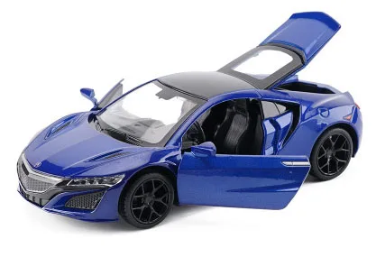 Акция Цена 1:32 Масштаб Honda Acura NSX литая под давлением модель автомобиля из металлического сплава со звуком светильник Модель автомобиля игрушки для детей Подарки - Цвет: Синий