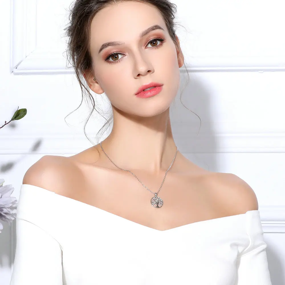 EUDORA, 925 пробы, серебряное дерево жизни, подвеска, ожерелья с AAA цирконием, женские модные ювелирные изделия, подарок для девочки на день рождения D170