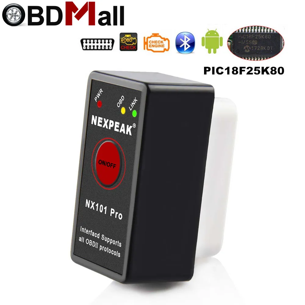 OBD2 ELM327 V1.5 bluetooth сканер ELM 327 с PIC18F25K80 ODB2 Автомобильная для Android/PC автомобиля